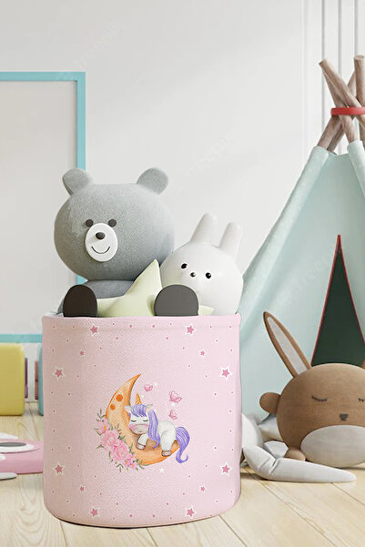 Talia Home Ροζ οργανωτής παιδικού και βρεφικού δωματίου με σχέδιο μονόκερου -...