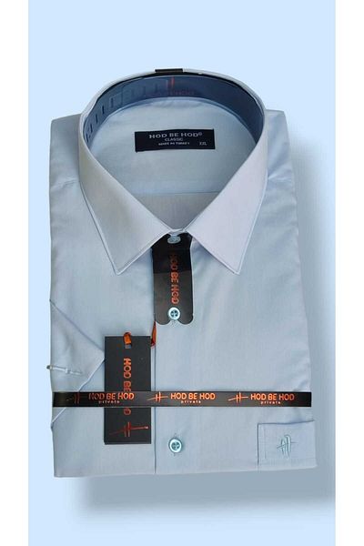 hodbehod Cămașă Battal cu mânecă scurtă și buzunare uni Dacron Daddy - 2XL, 3XL, 4XL (Produs de calitate superioară)