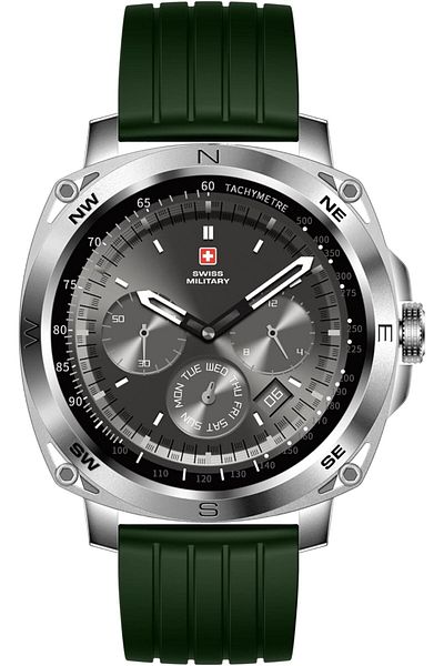 Swiss Military Dom 4 Smartwatch 1.43" AMOLED, Call, Health Monitor, IP67, iOS/Android Compatible, Green