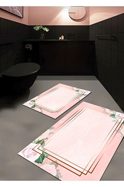 Ardizayn زهور بإطار ذهبي، قاعدة منسوجة من القطن غير قابلة للتساقط، سجادة حمام...