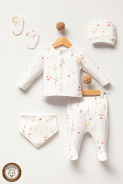 MAHFEL Colorful Floral Patterned Baby Hospital Discharge Set