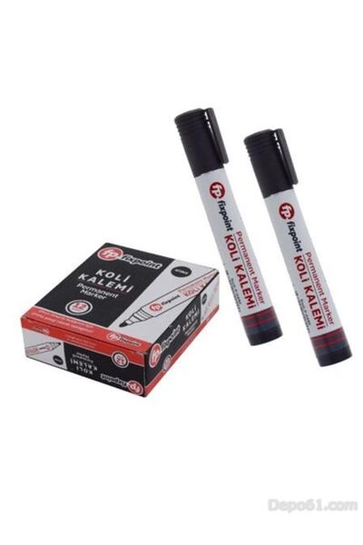 FixPoint Permanent Marker Koli Kalemi Siyah Renk ( Çıkmayan Mürekkep ) 12' Li