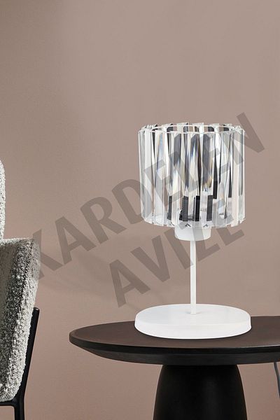 SONSUZ AYDINLATMA&AVİZE White Crystal Stone Luxury Table - Endless Lampshade