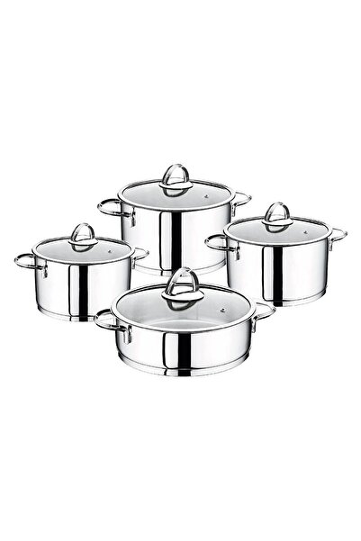 OMS PASLANMAZ طقم أواني طهي فولاذية 8 قطع من سادي سيليندر إزيمي 1097