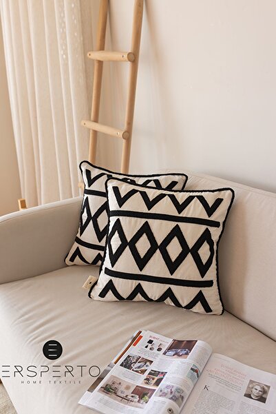 Ersperto سلسلة فاخرة - غطاء وسادة مطرز بنمط بانش 1 قطعة 43 × 43 سم