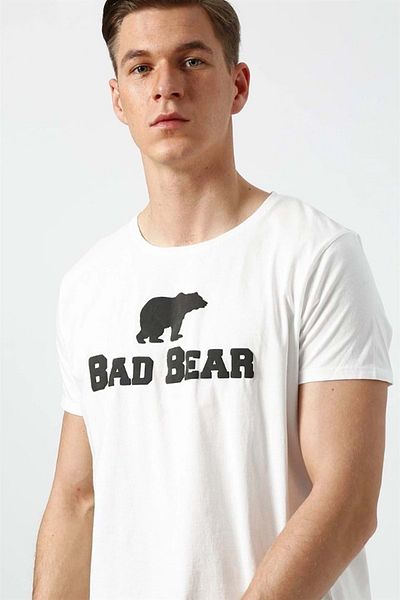 Bad Bear تي شيرت مطبوع عليه حروف - أبيض - S - St06067-white-s