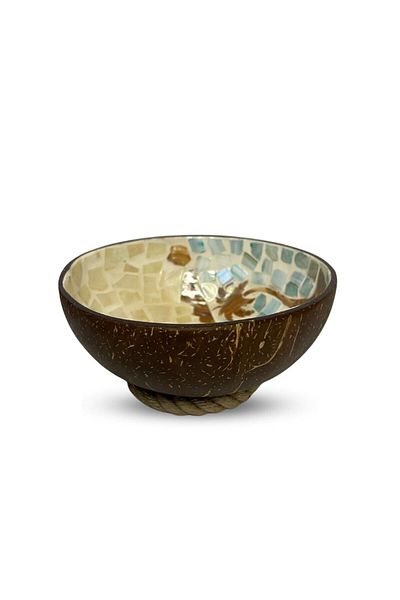Coconut Products Island Design Mother of Pearl Finish - Coconut Bowl and Horse