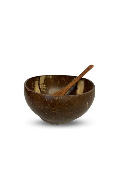 Coconut Products 2-Piece Coconut Bowl, Spoon and Bowl Pad - Bowl Bowl - Coconut Bowl