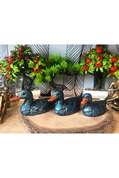 Atak Hediyelik Dekoratif 3’lü Ördek Biblo Seti Polyester