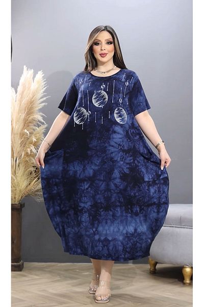 Mezure Rochie din Lycra cu model Tie Dye pentru femei marime mare