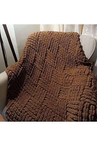 Moda Biçer Hand Knitted 100% Organic TV Blanket/Baby Blanket/Single Blanket/Bed Runner 80*80