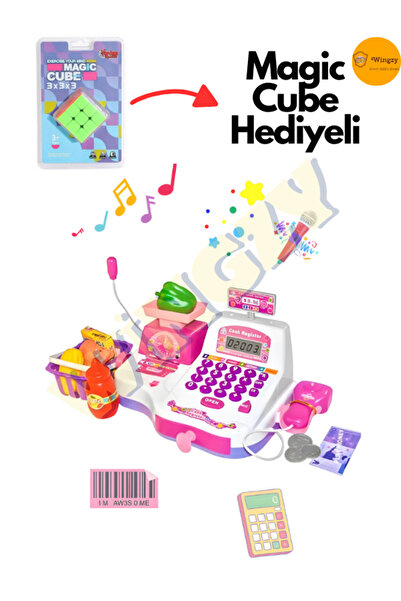 Wingzy Oyuncak Yazar Kasa, Sesli, Işıklı, Hesap Makineli, Barkod Okuyuculu, T...