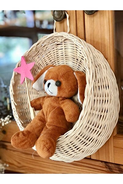 Veneris Design Rattan Bambu Hasır Duvar Sepeti, Çocuk Odası Hasır Sepet