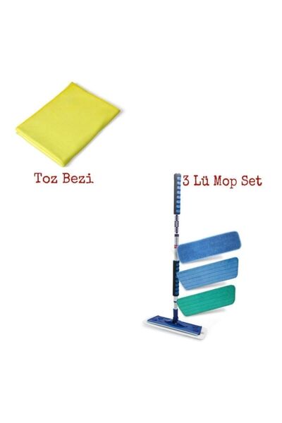 Silva Network Silva Mikrofiber Mop 3 Lü Set + Silva Toz Bezi