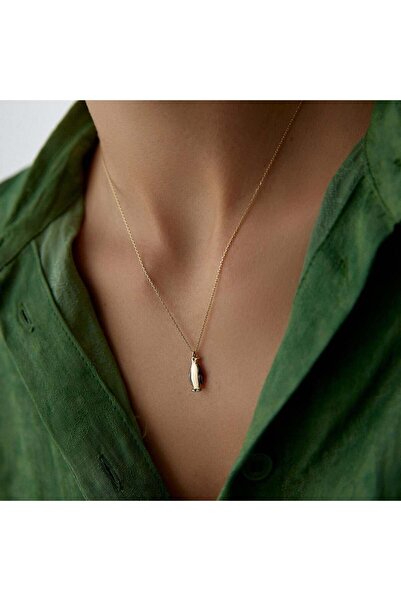 HAMZA YILMAZ MÜCEVHERAT Minimal Penguen Altın Kolye