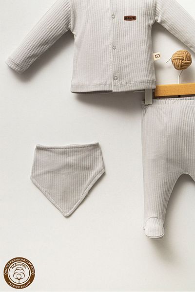 MAHFEL Cloud Shadow Gray 5-Piece Newborn Baby Hospital Discharge Set