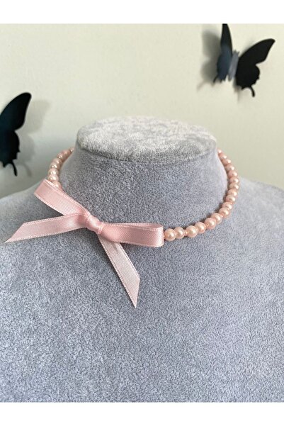 Pinky Lady Ribbon kurdele coquette aesthetic cam inci kolye