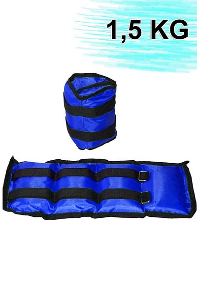 Jet 1,5 Kg X 2 buc Set de greutăți pentru picioare pentru mâini Saci de nisip 1,5 Kg Greutate pentru întărirea mușchilor încheieturii mâinii 1 pereche Albastru
