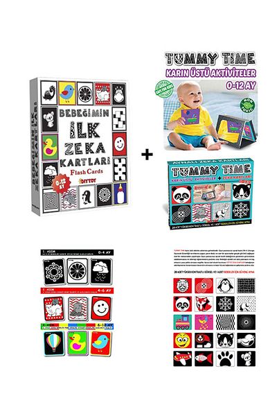 NillyToys My Baby's First Intelligence Cards - Flash Card and Tummy Time Mirrored Educational Cards