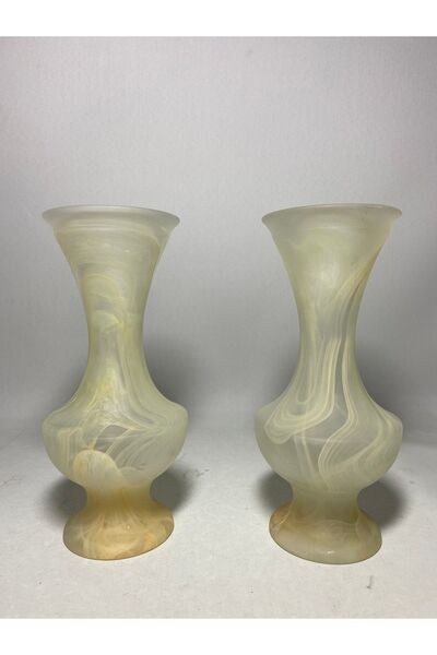 AntikHacı Opalin Mermer Desenli Opal Cam Vazo