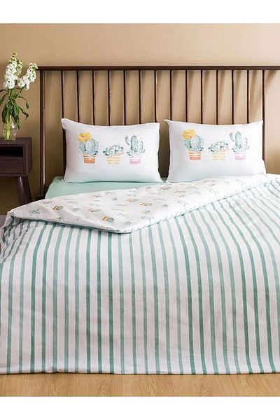 LC Waikiki Cactus Printed Ranforce Double Duvet Cover Set Epic Store