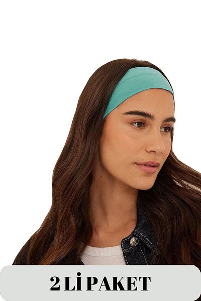 Salvia Dione Stretchy Cotton Bandana - Turquoise Hair Band for Running, Trekking, Gym, Fitness, Yoga, Pilates Sportsman