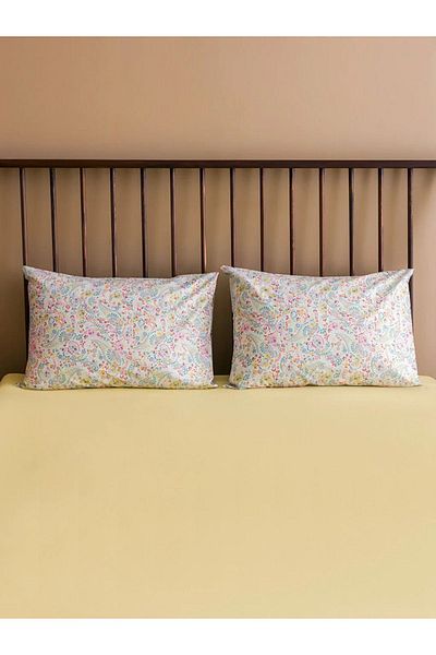 LC Waikiki غطاء وسادة مطبوع عليه زهور من LCW HOME مكون من قطعتين مقاس 50 × 70 سم
