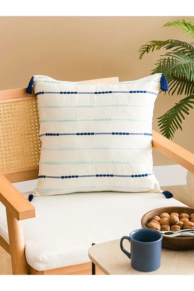 LC Waikiki 45x45 Cm Husa de perna brodata si cu ciucuri