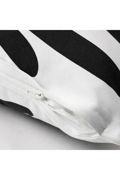 IKEA MAJSMOTT throw pillow case, off white-black, 50x50 cm