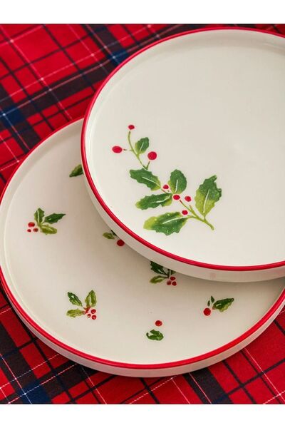 LC Waikiki LCW HOME Baskılı Seramik Pasta Tabağı 4'lü 20 Cm