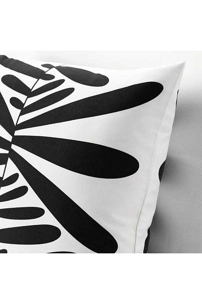 IKEA Κάλυμμα μαξιλαριού MAJSMOTT, σε λευκό-μαύρο χρώμα, 50x50 cm