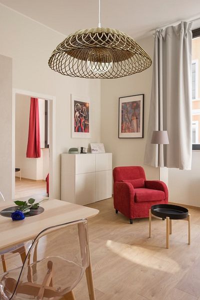 Belkıs Rattan Rattan, Bamboo, Wicker Pendant Lamp Chandelier Diameter: 50 Cm Height: 18 Cm