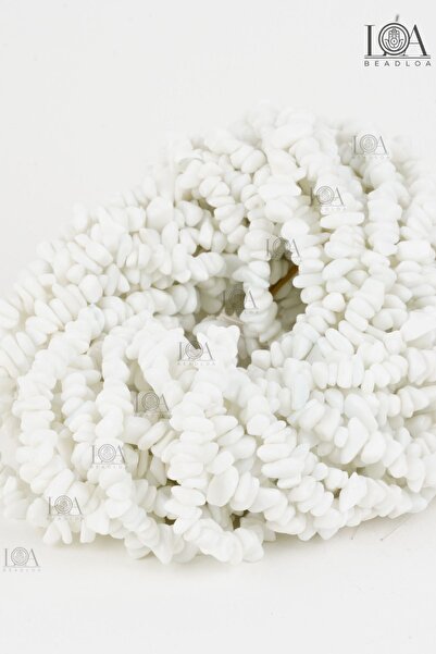 LANDOFACCESSORY 100 Pieces Matte White Natural Stone - Necklace and Bracelet ...