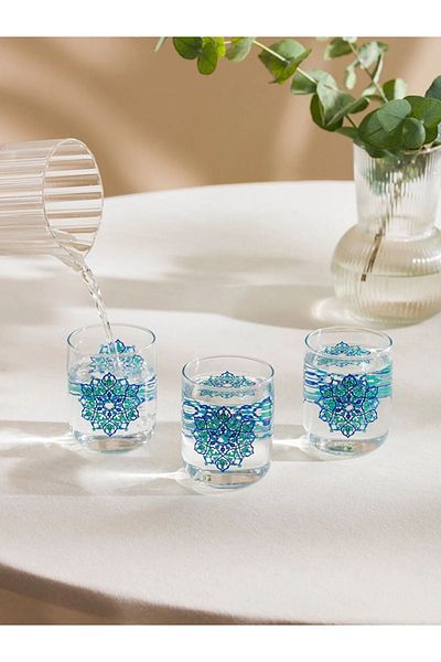 LC Waikiki PATTERNED 3-PIECE GLASS CUP SET 280 ML