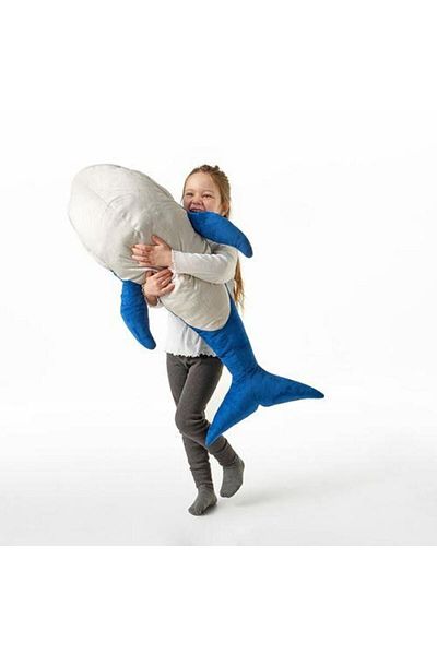 IKEA Plush Toy Blue Whale Meridyendukkan Soft Toy 100 Cm Blue-white