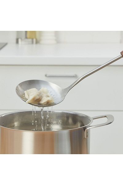 IKEA SLITSTARK colander, stainless steel-walnut, 38 cm