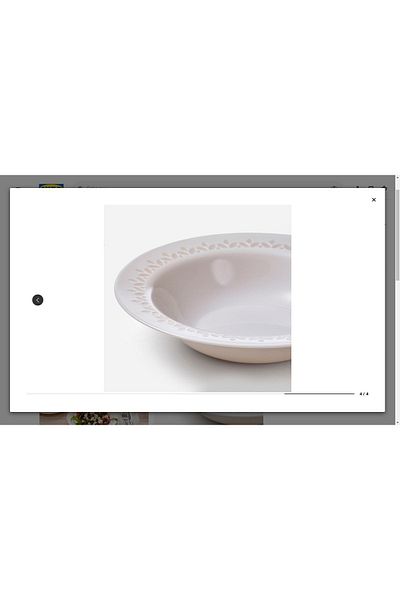 IKEA Paradısısk Deep Plate Set, Broken White, 22 Cm, 4 Pieces