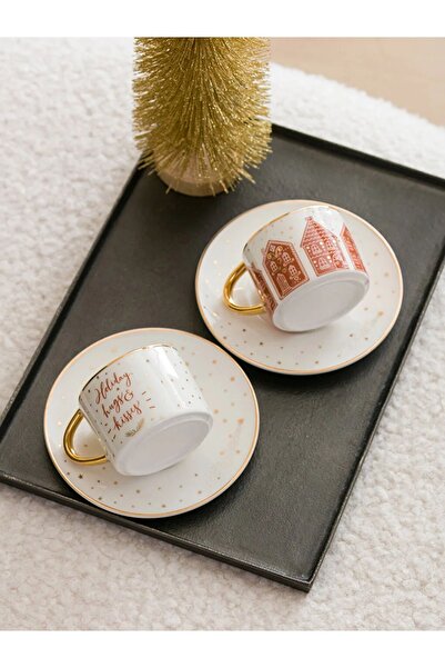 LC Waikiki Baskılı 2 Kişilik Porselen Kahve Fincan Takımı 90 Ml
