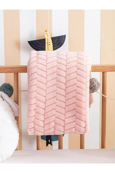 LC Waikiki LCW Patterned Girl Baby Blanket 90x110 cm Light Pink