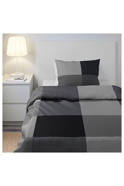 IKEA Brunkrissla Black Single Duvet Cover Set