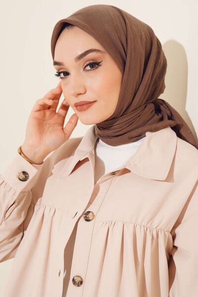 m moon scarf Premium Bamboo Kraş - Κασκόλ σε καφέ χρώμα