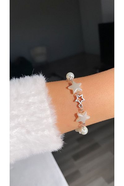 Pinky Lady Fairycore Star Charm Pearl Bracelet