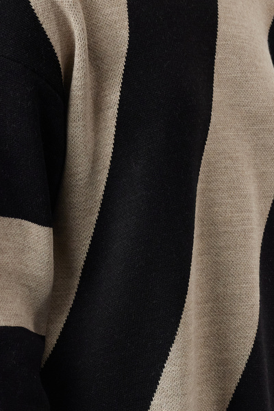 Trendyol Modest Camel Stone Color Block Knitwear Striped Sweater Tctaw25Ak00000