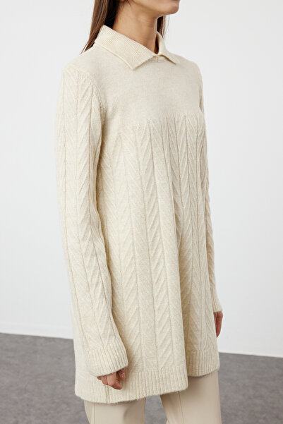 Trendyol Modest Pulover din tricotaje cu textura de piatră cu model în zig-zag - TCTAW25AK00012