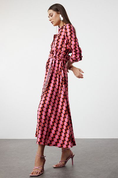 Trendyol Collection Retro mintás színes szőtt ingruha - TWOSS24EL01111