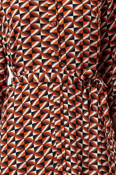 Trendyol Collection Geometric Patterned Colorful Woven Shirt Dress - TWOSS24EL01113