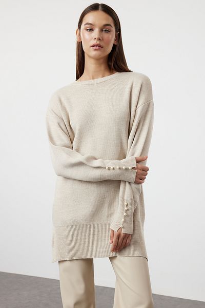 Trendyol Modest Strickpullover - Stein- und Perlendetails TCTAW25AK00007