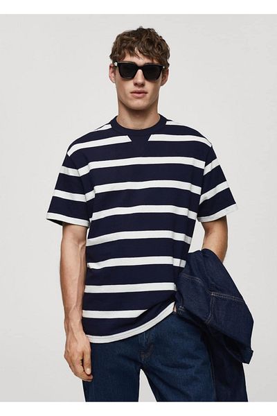 MANGO Man Gestreifte T-Shirts aus 100 % Baumwolle