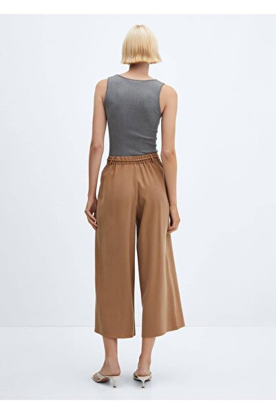 MANGO Woman Kemerli wideleg pantolon