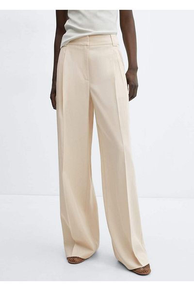 MANGO Woman Liyosel Trousers - Collet Detailed